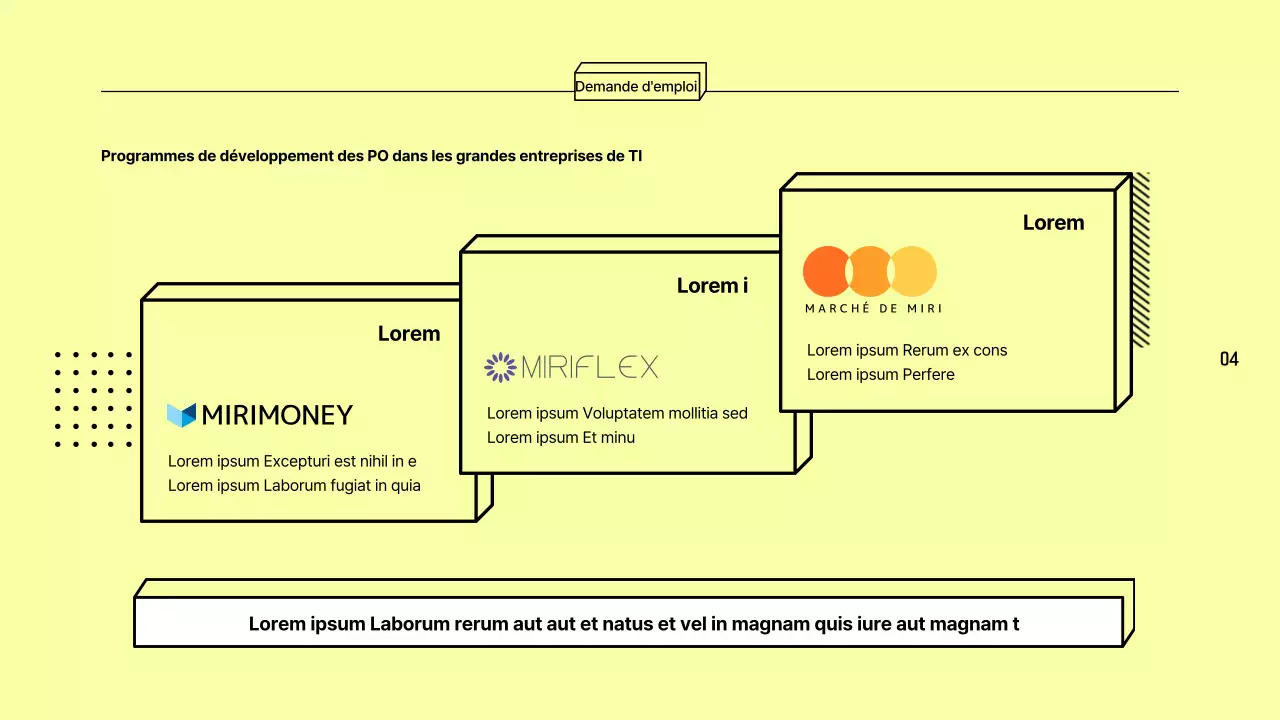 Rapports d'exploration de carrière colorés et encadrés
