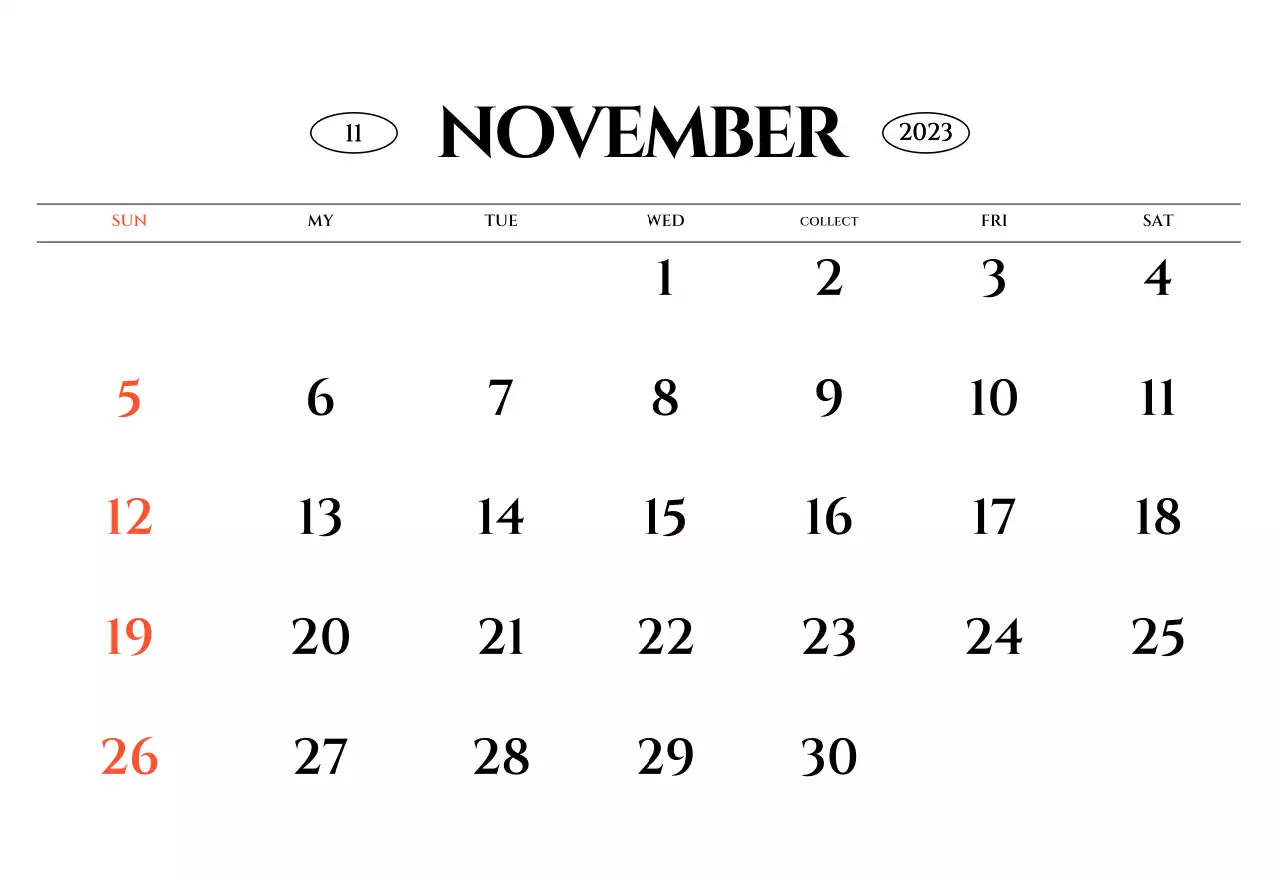 Simple style wall calendar with black and white emotional travel photography concept