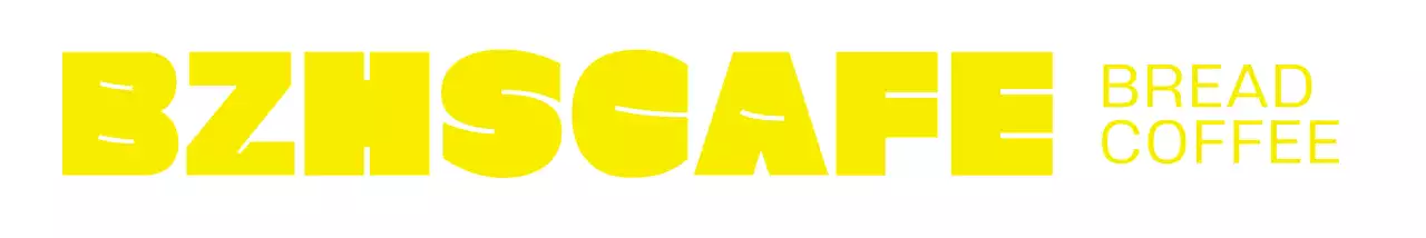 Quán cà phê phong cách logo văn bản đơn giản màu vàng