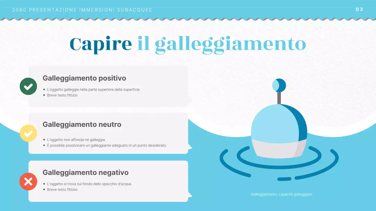 Introduzione alla formazione subacquea con concetto di illustrazione dell'oceano blu chiaro