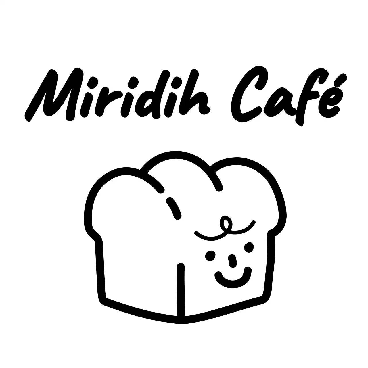 Einfach und niedlich Brot Logo Stil Cafe in schwarz