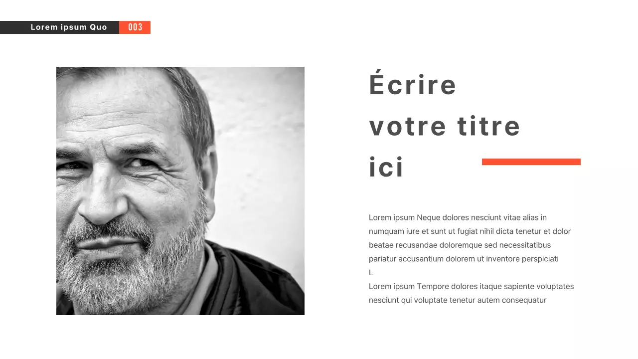 Présentations en noir et blanc