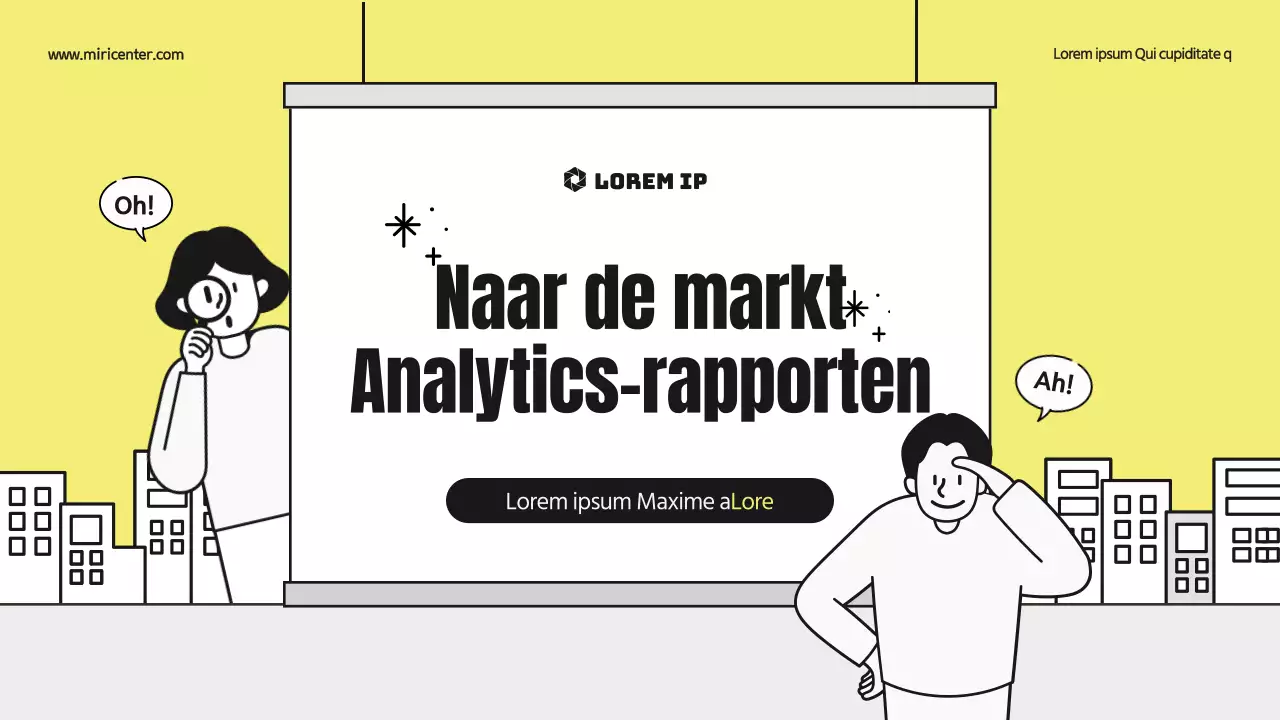 Een schattig geïllustreerd analyseverslag met gele en zwarte accenten