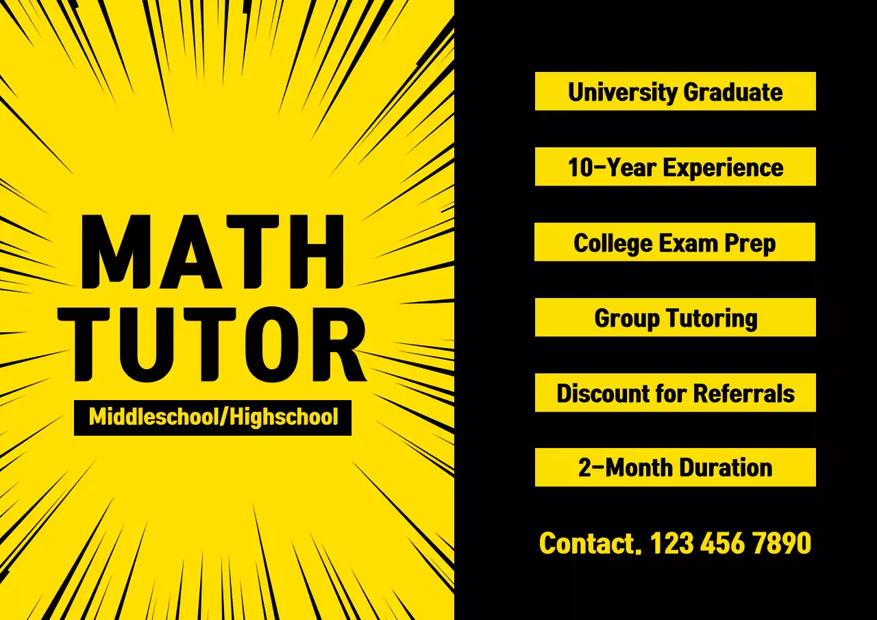 Yellow Bold Math Advertisement Poster