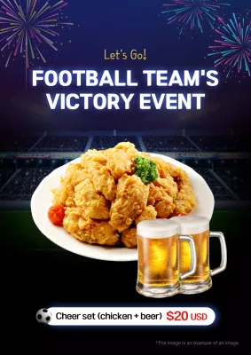 Blue Festive Football Promotion Poster