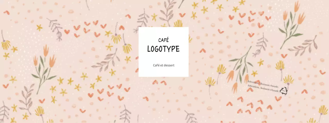 Motif floral illustré beige