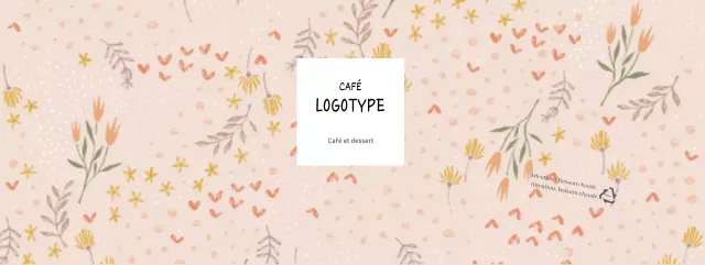 Motif floral illustré beige
