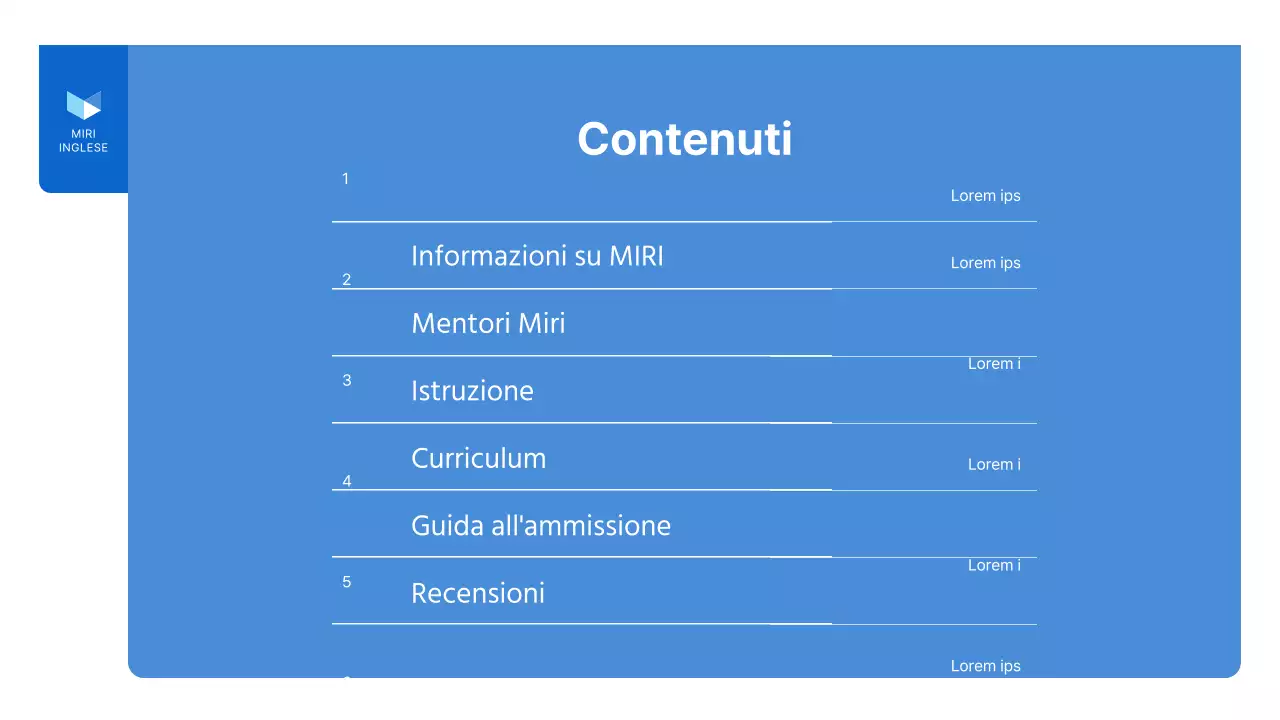 Un semplice prospetto aziendale della scuola di lingua inglese in bianco e blu