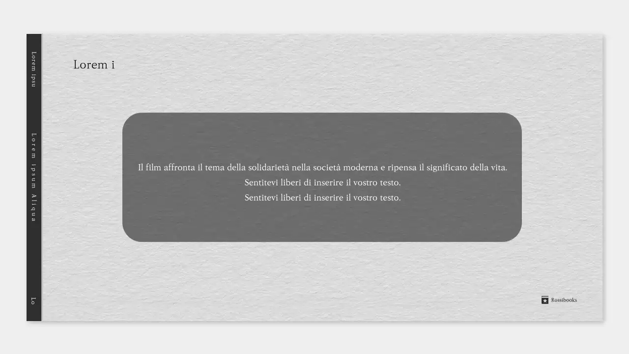 Un semplice prospetto letterario in grigio e nero