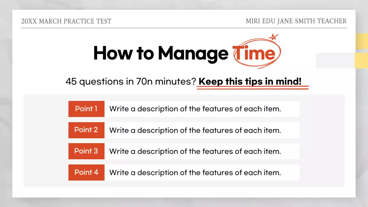 Red and white test paper themed mock test answers