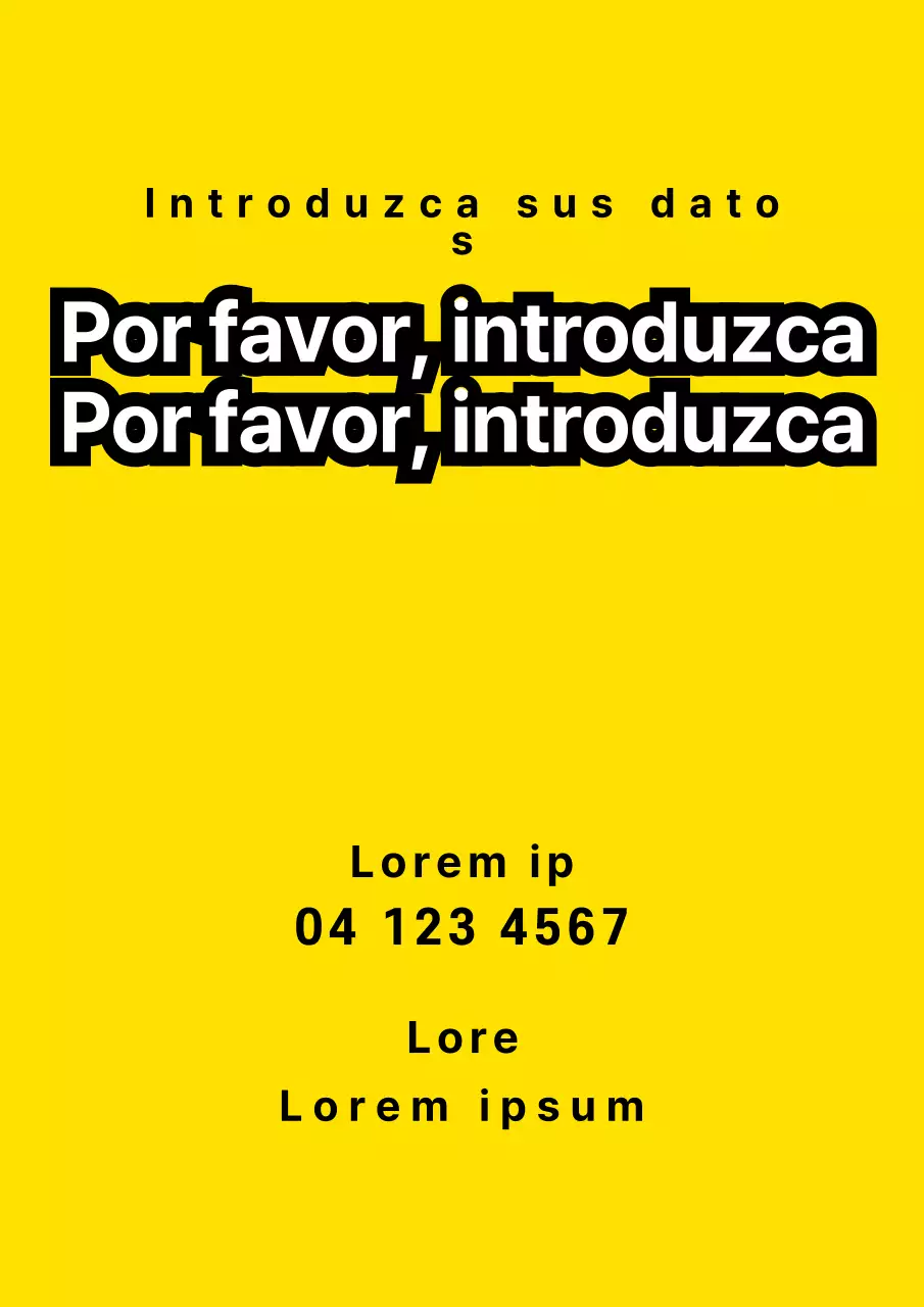 Escaparate sencillo con texto amarillo