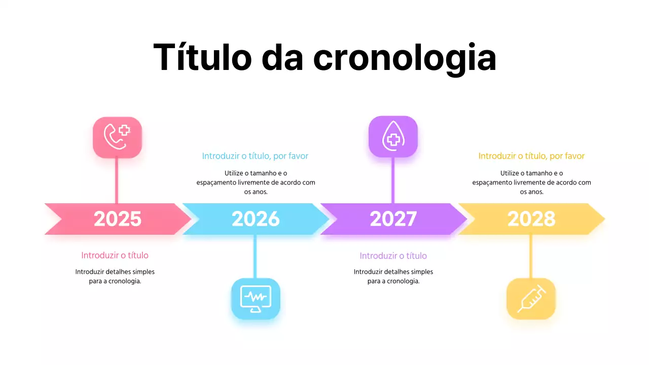 Uma linha cronológica simples em branco