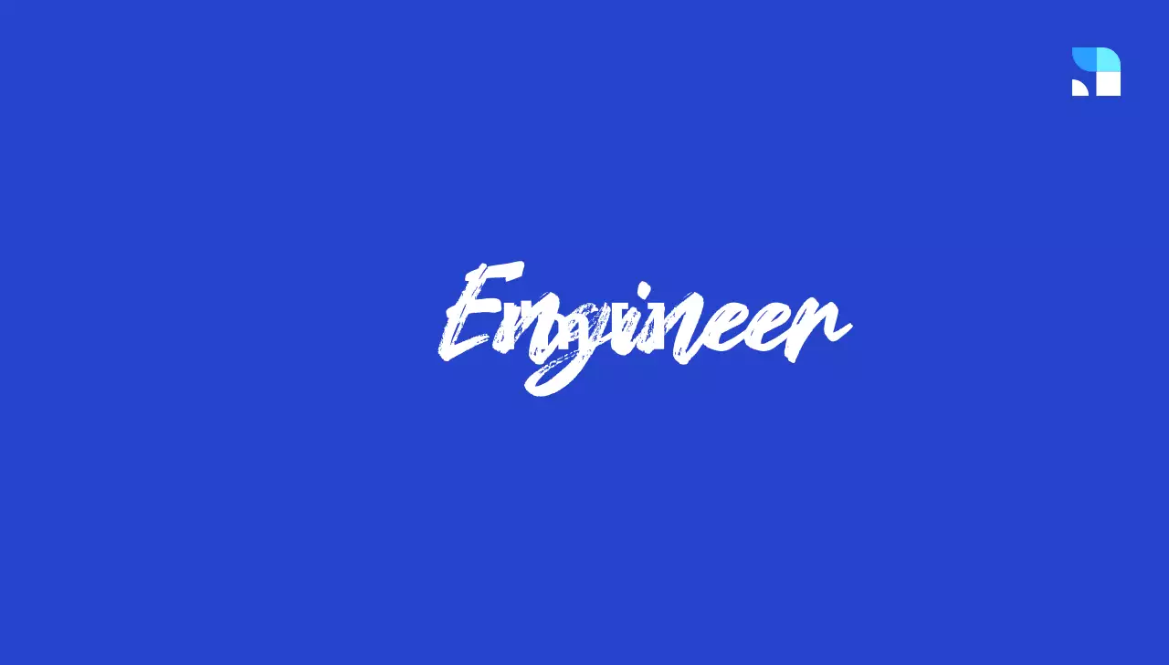 Desain sederhana dengan penyorotan kursif pada jabatan dengan warna biru