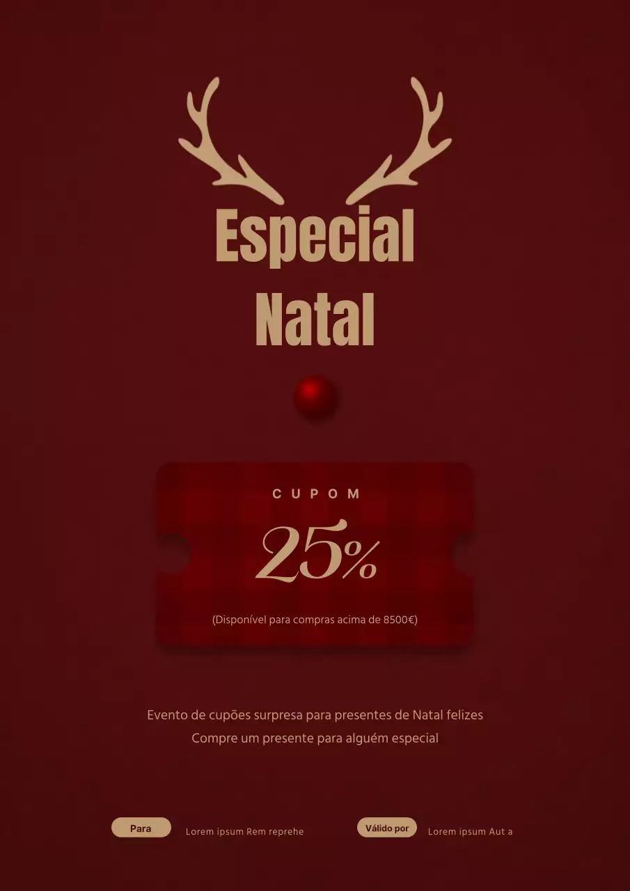 Elegante e simples com uma ilustração do Rudolph cor de vinho para promover um evento especial de Natal