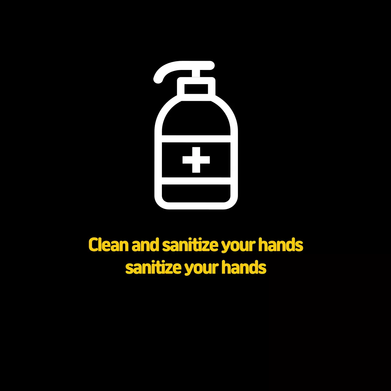 Black Minimal Hygiene Notice Banner