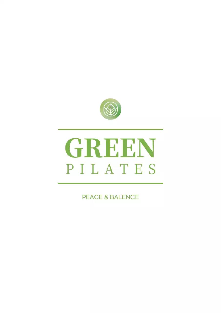 Thiết kế túi dây cho trường Pilates có logo biểu tượng chiếc lá xanh