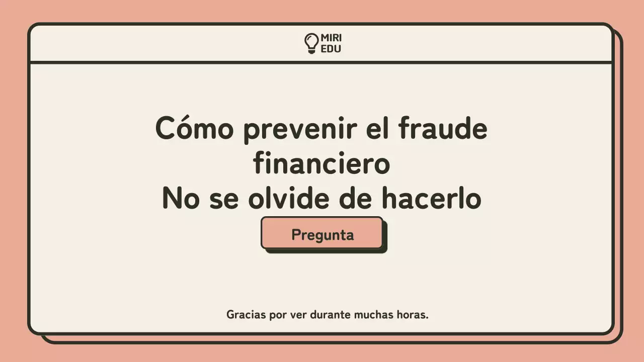  Guía minimalista de formación en prevención del fraude en beige y naranja