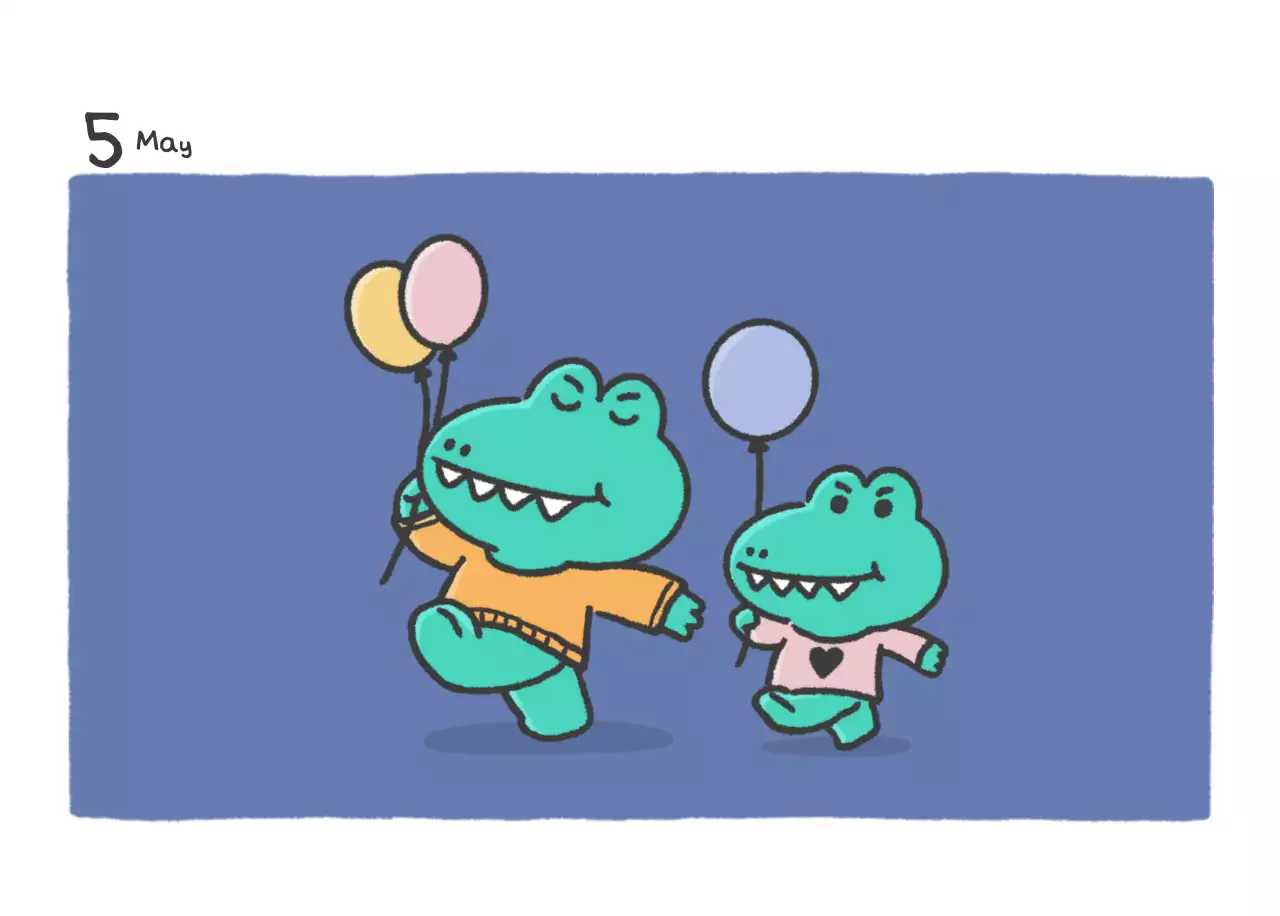 A calendar with a cute Argo illustration concept