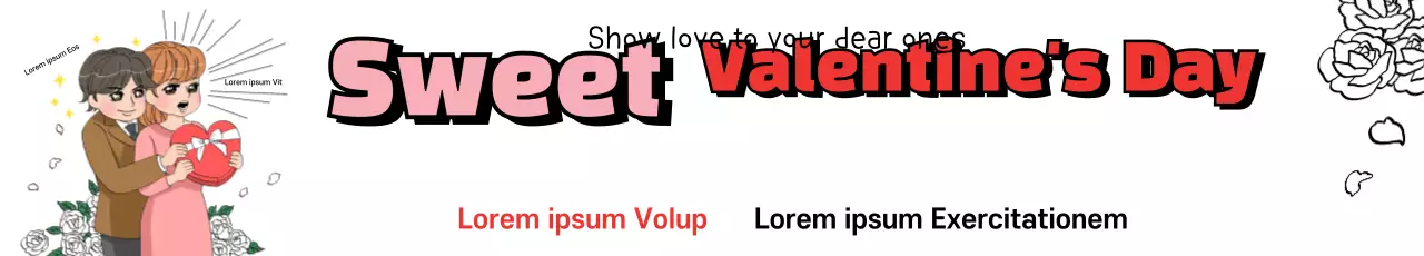 Banner de anúncio de dia dos namorados vintage rosa