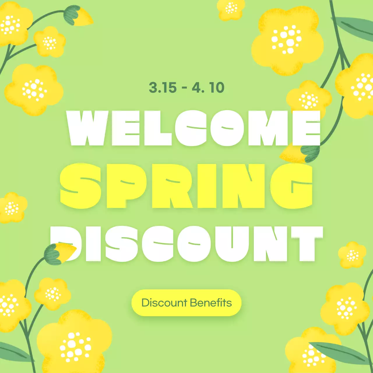 그린 플로럴 스프링 프로모션 인스타그램 포스트