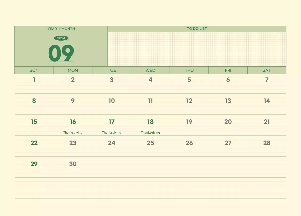 SAT D-Day notepad concept wall calendar in green and light yellow