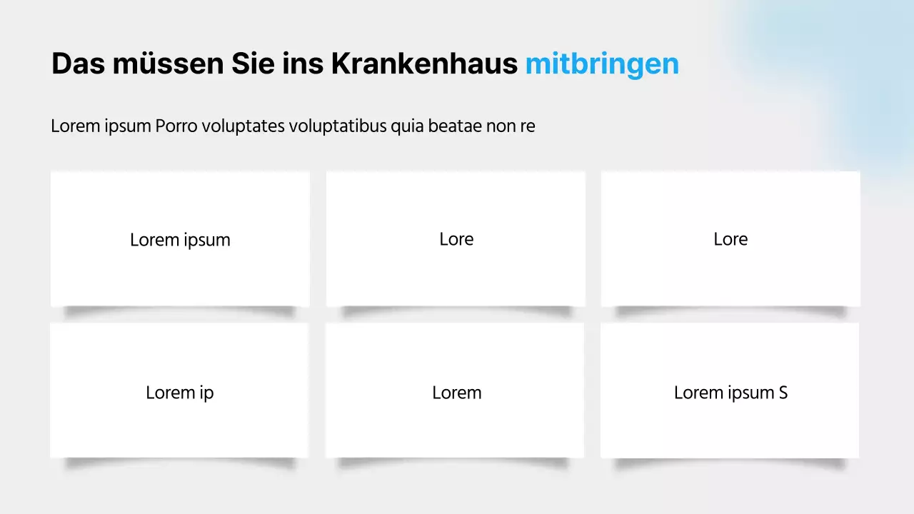 Ein Leitfaden für das Krankenhausleben mit blauen Farben, klaren Linien und Schattierungen