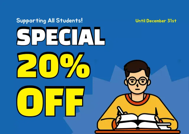 Poster Promosi Mahasiswa Modern Berwarna Biru