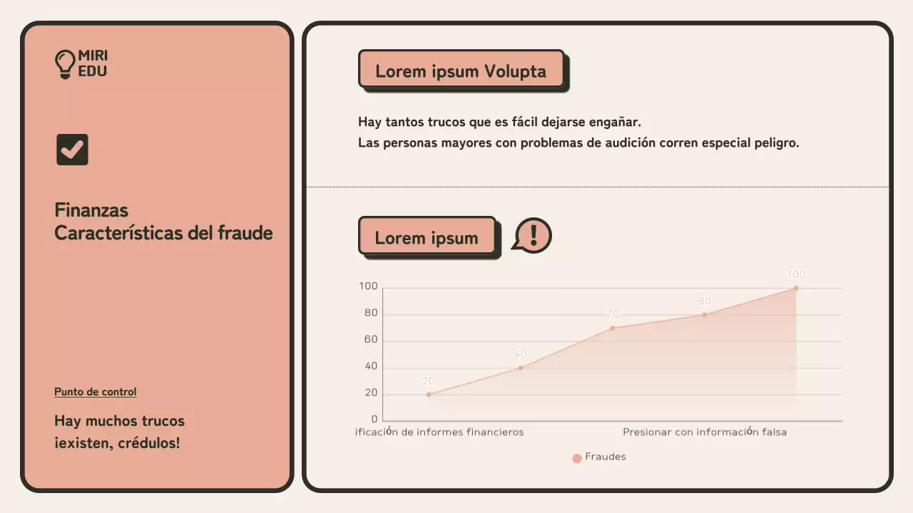  Guía minimalista de formación en prevención del fraude en beige y naranja