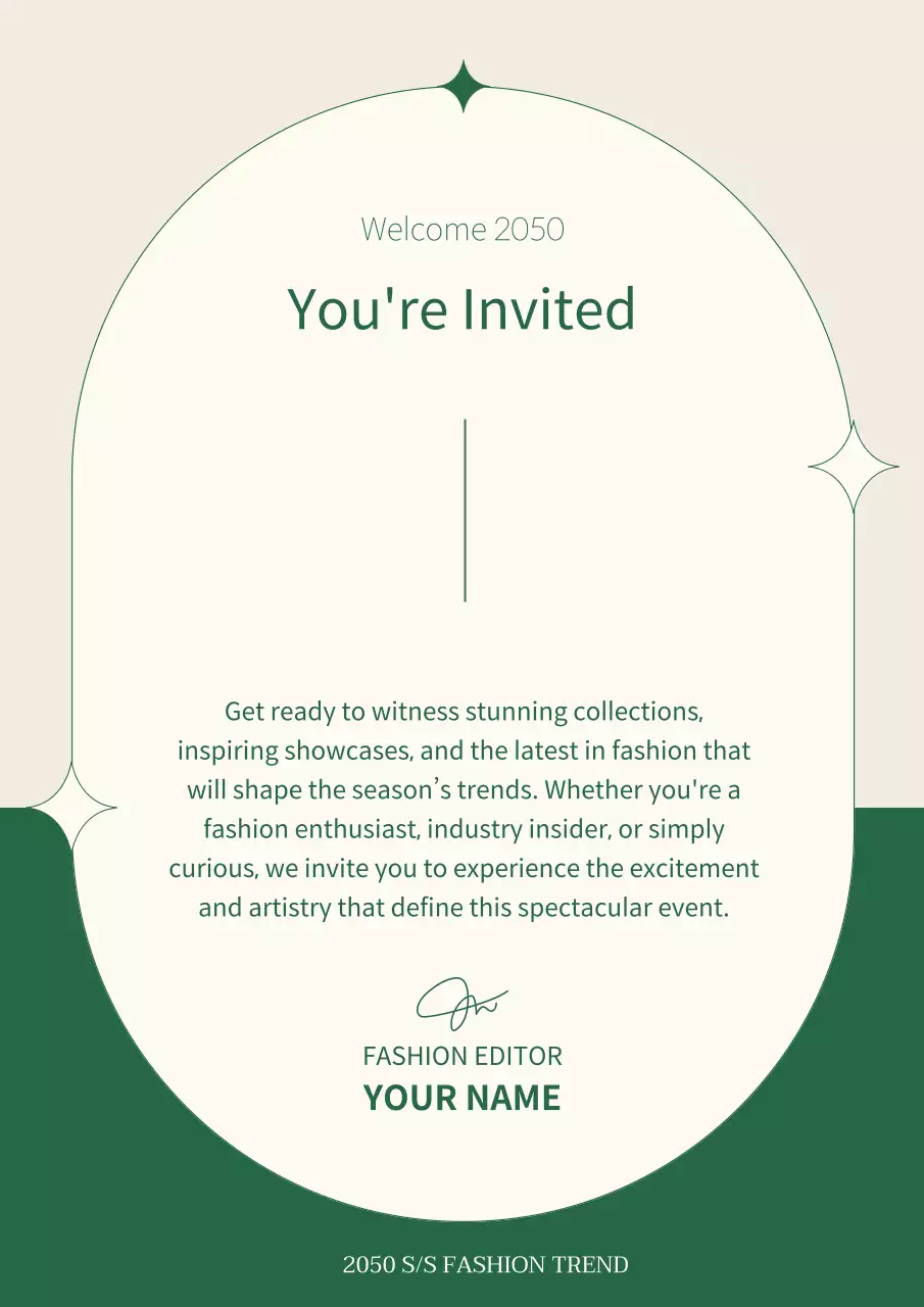 Green Elegant Fashion Invitation