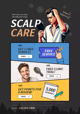 Black Trendy Scalp Promotion Poster