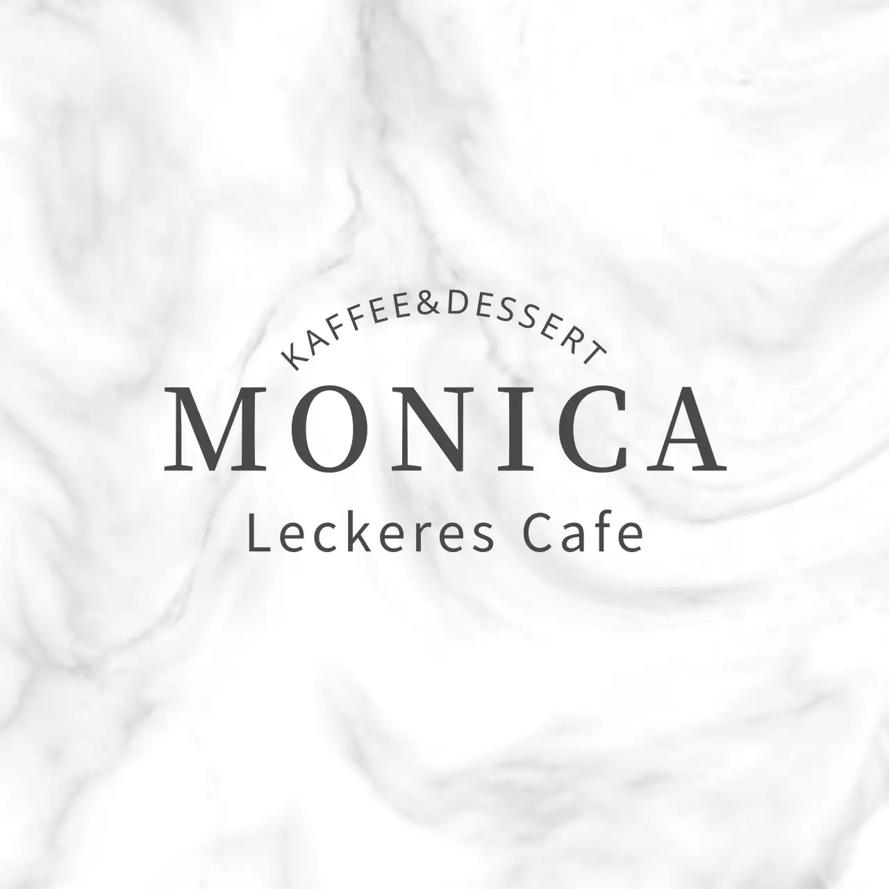 Textuelles Logo für ein einfaches Café mit weißer Marmortextur