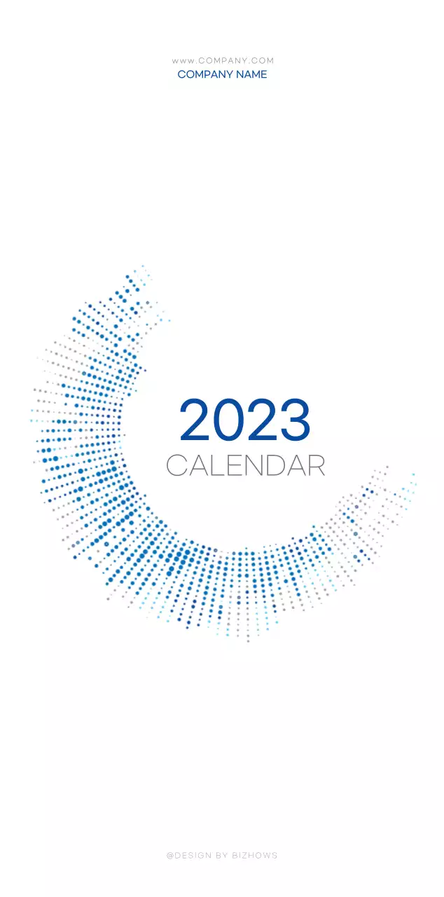 Simple business concept wall calendar in blue and white