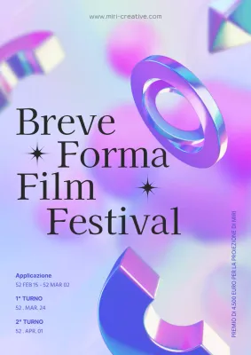 Festival del cinema olografico 3D shortform viola e blu