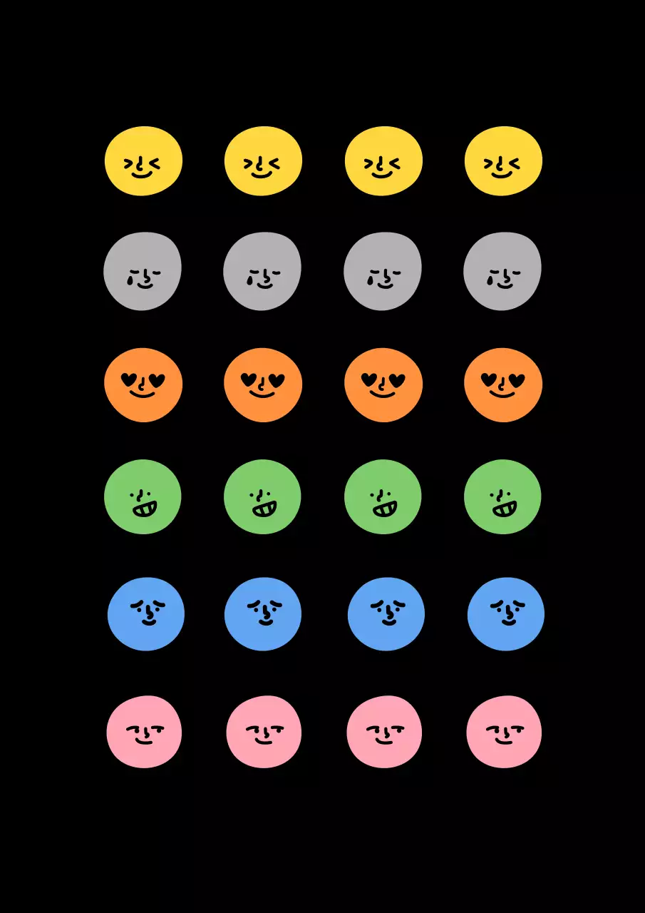 Colorful Drawing Facial Expressions Illustrations