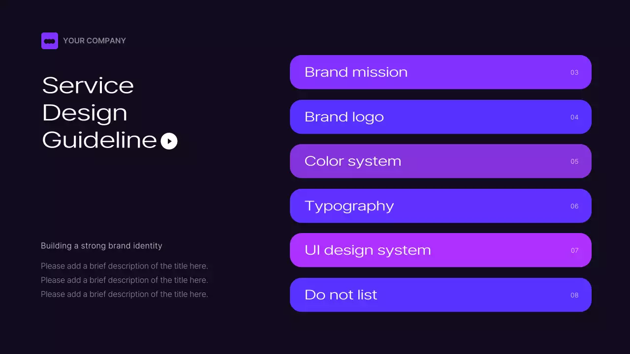 Black and purple brand guidelines