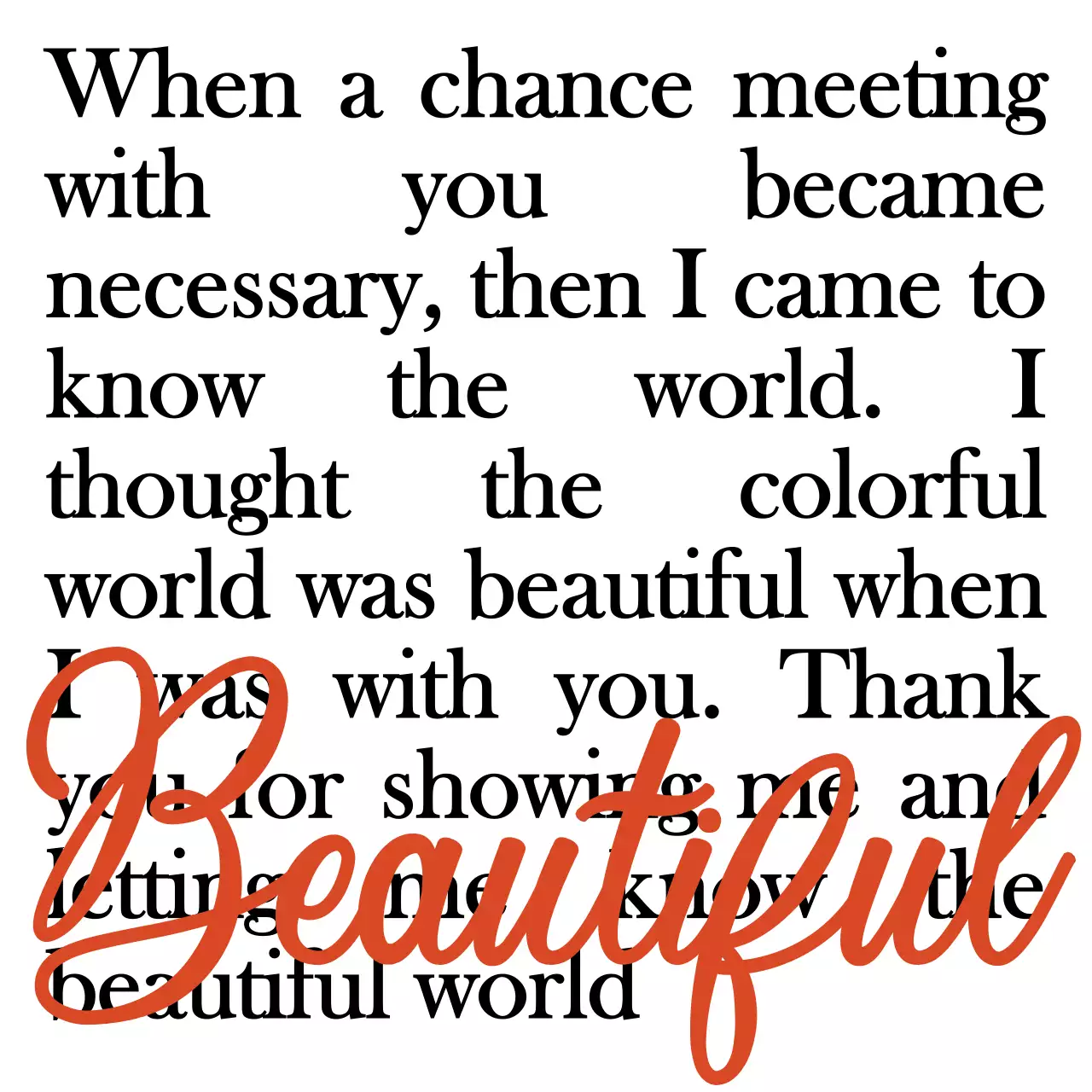 A hip and simple text layout in red and black with a cursive combination style for personalized merchandise.