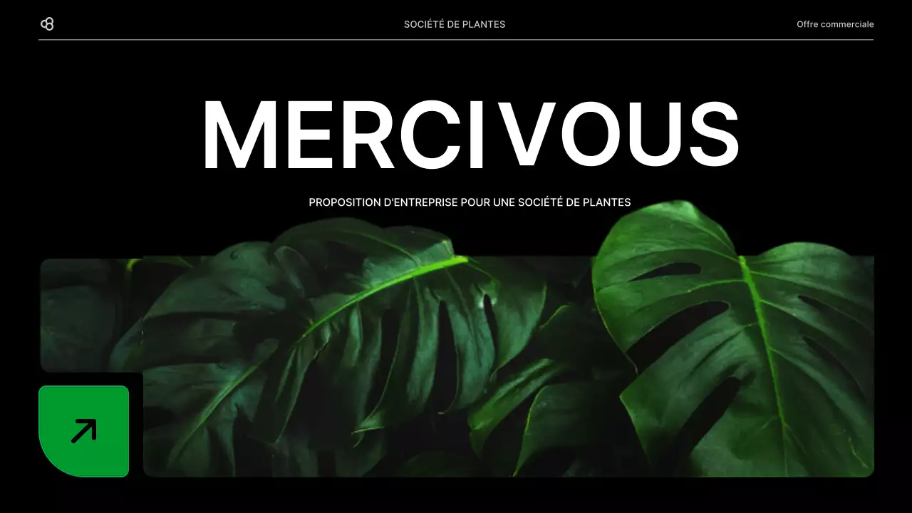 Proposition d'affaires en noir et vert, concept de feuille naturelle