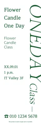 Tentang kelas satu hari ini: lilin bunga bergaya pualam berwarna hijau yang sederhana, sentimental, dan hijau