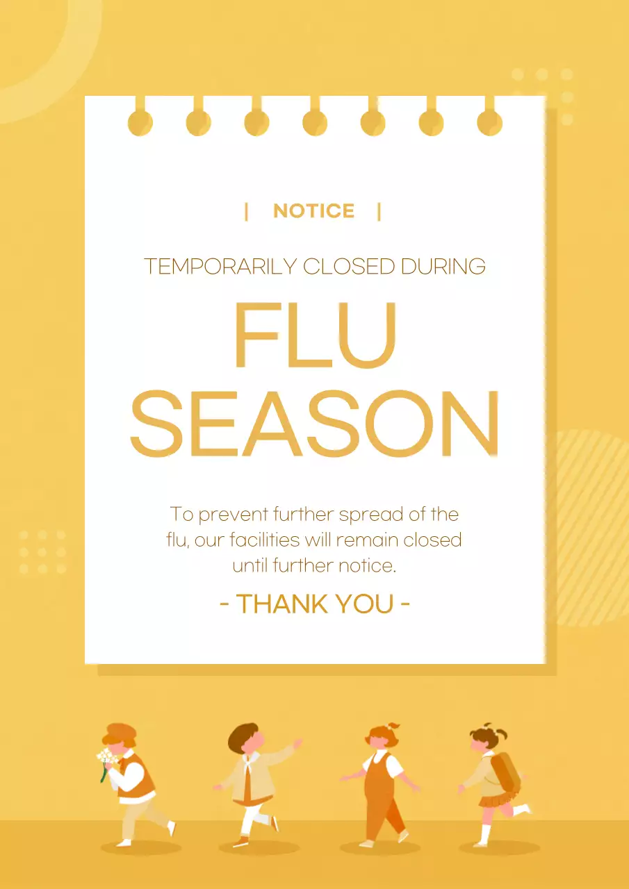 Announcements in different situations with illustrations of people's daily lives in calm colors