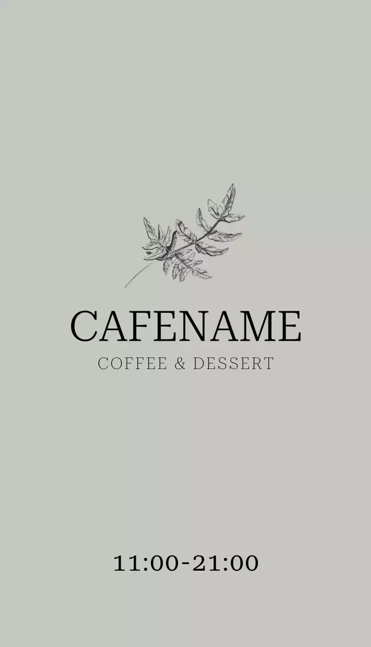 グレー シンプル カフェ 営業時間 名刺