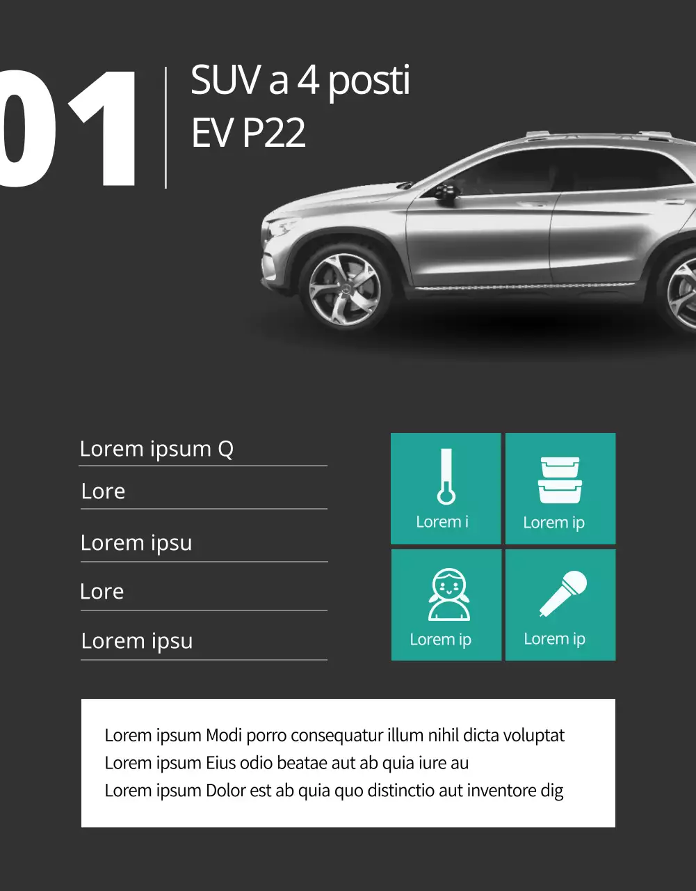 Autonoleggio con un lussuoso concetto di brochure di colore blu