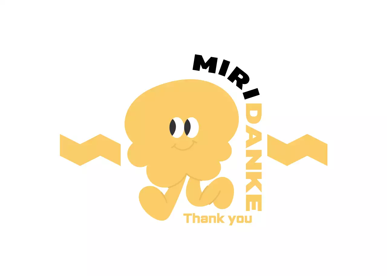 Customer appreciation stickers with cute yellow and pink illustrated characters