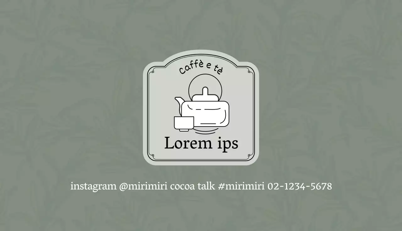 Verde grigio illustrazione logo caffè tè biglietto da visita