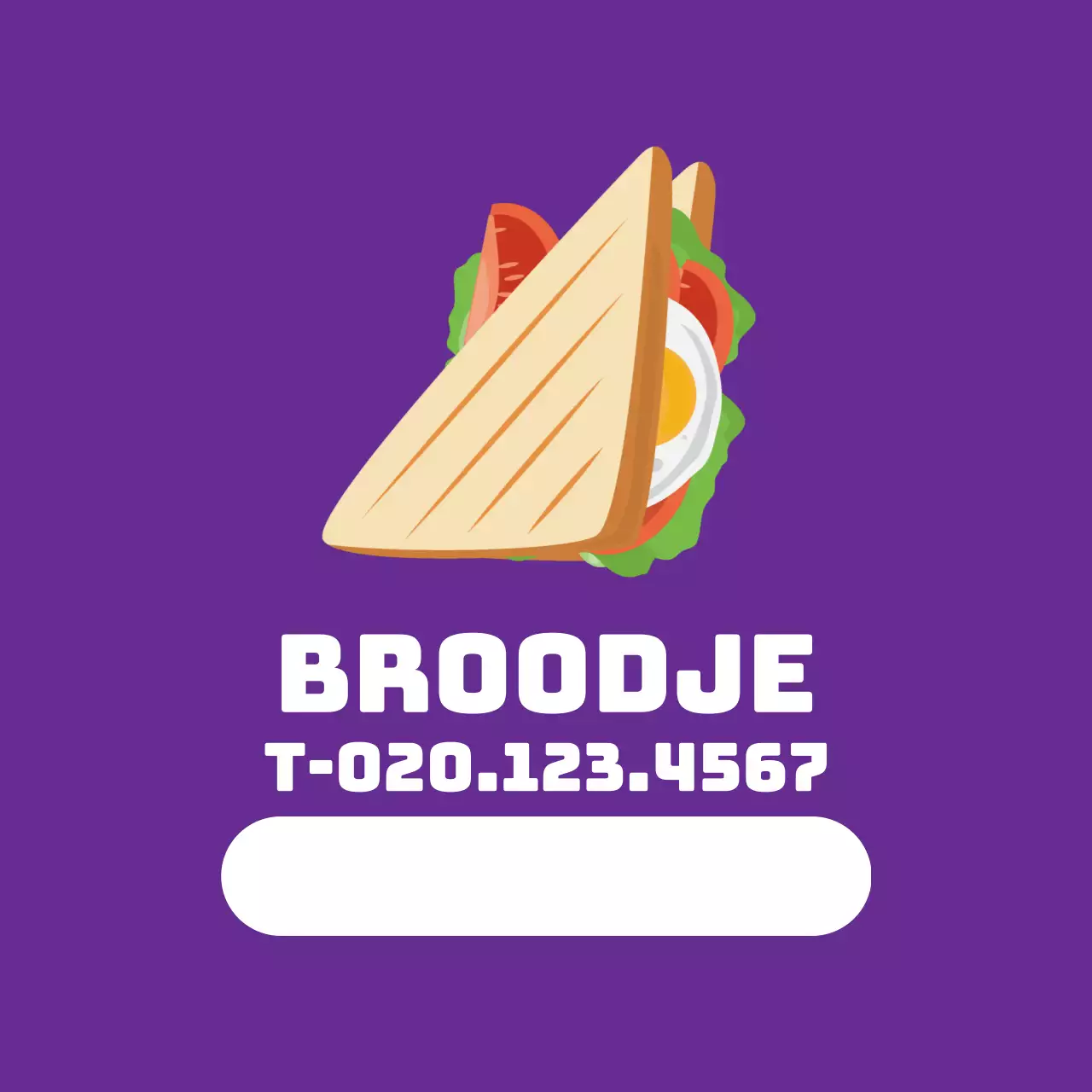 Paars geïllustreerd sandwich etiket