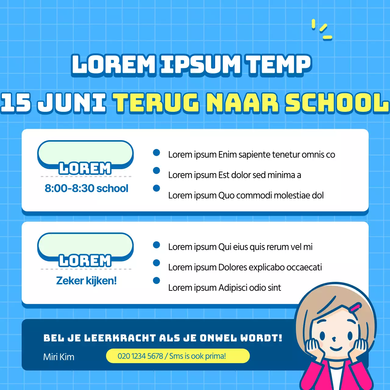 Terug naar school brieven