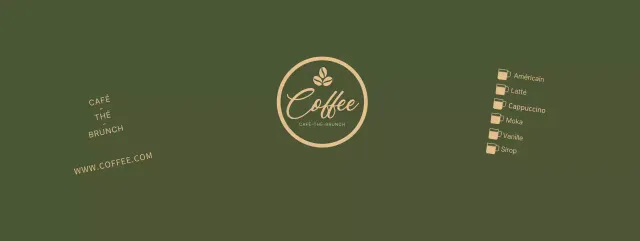 Gobelets en papier or et vert pour la carte des boissons d'un café