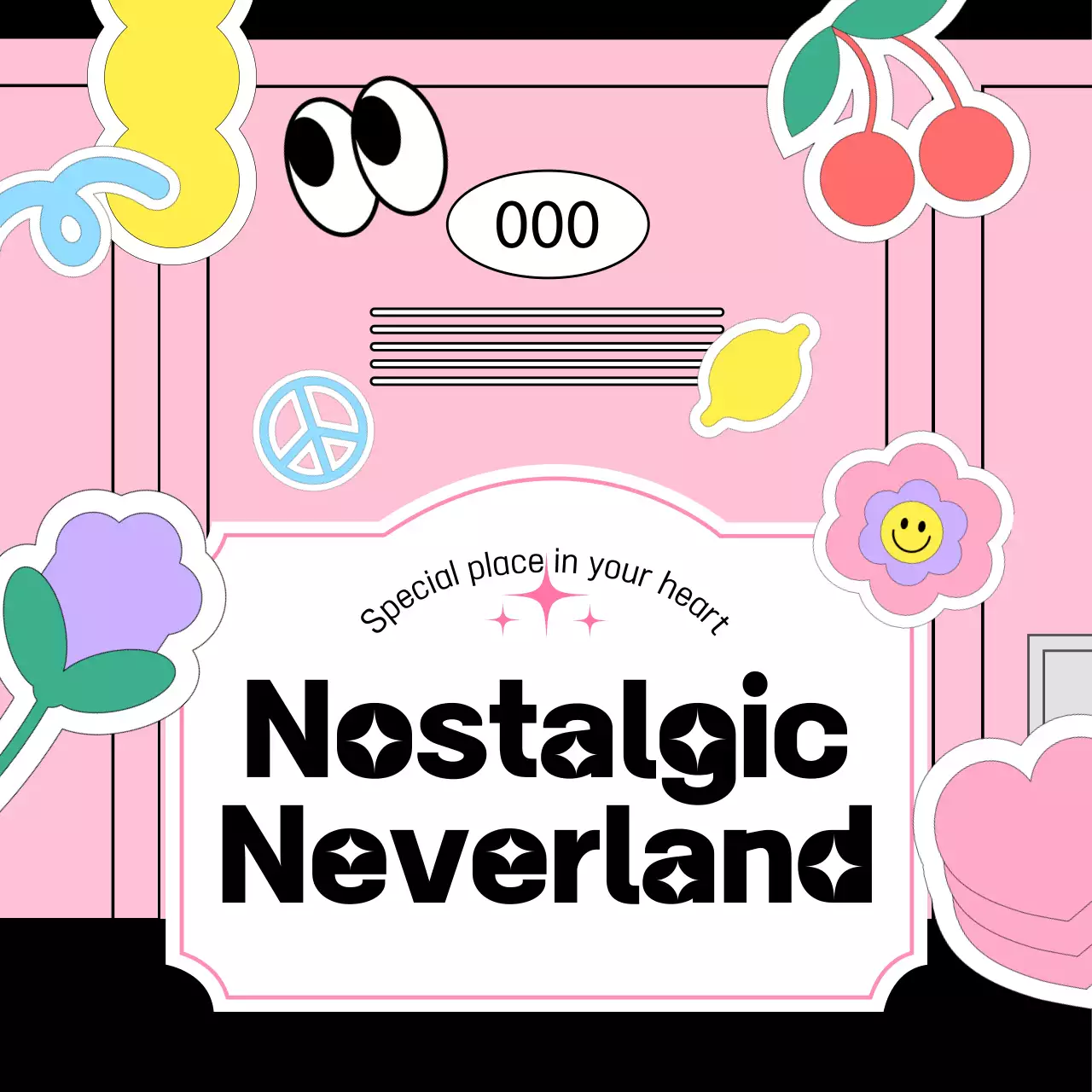 핑크색 파스텔톤 키치컨셉의 정보제공