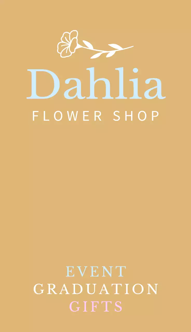 A sentimental florist with a sky-blue floral illustration