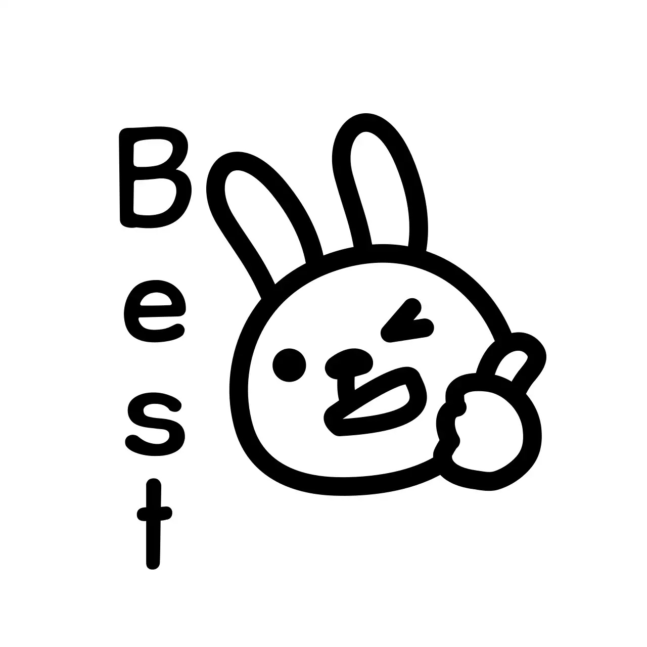 Simple compliment with a black bunny character illustration