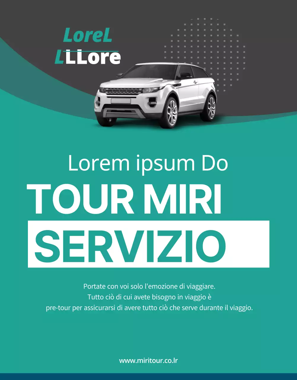 Autonoleggio con un lussuoso concetto di brochure di colore blu